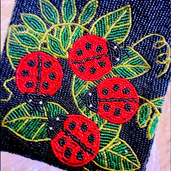 ERMO Collection Beaded Ladybug Crossbody Purse - Picture 2 of 7